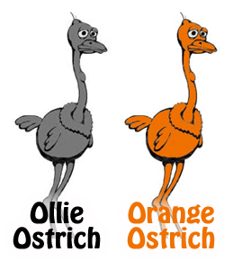 Ollie Ostrich Orange Ostrich